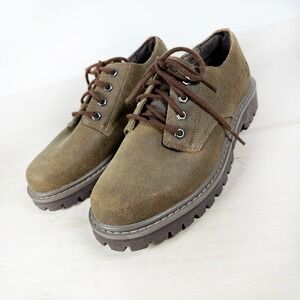Skechers Olive Green Suede Lace-Up Sneakers